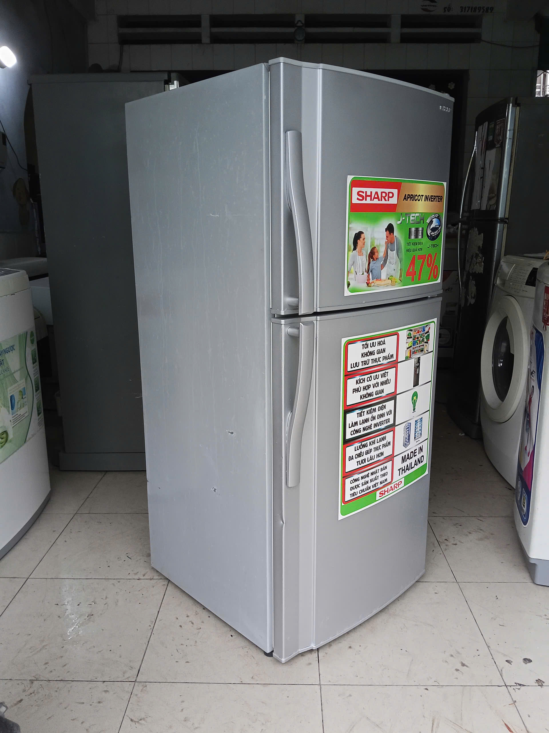 392 - Tủ lạnh sharp 180 lít - Ảnh 3