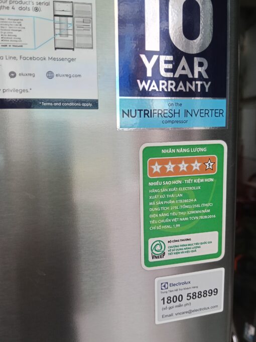 380- Tủ lạnh Electrolux inverter 275 lít - Ảnh 5